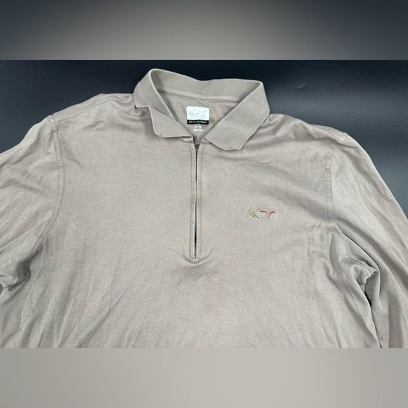 Greg Norman Performance Long Sleeve Polo 1/4 Zip Pullover Sweatshirt XL Tan - Picture 4 of 8